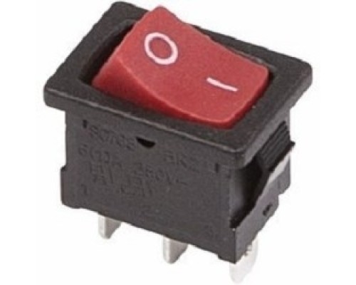 [Rexant Кнопки, тумблеры, клавишные выключатели] Rexant 36-2131 Выключатель клавишный 250V 6А (3с) ON-ON красный  Mini  