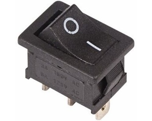 [Rexant Кнопки, тумблеры, клавишные выключатели] Rexant 36-2130 Выключатель клавишный 250V 6А (3с) ON-ON черный  Mini  