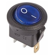 Rexant 36-2571 Выключатель клавишный круглый 250V 6А (3с) ON-OFF синий  с подсветкой  
