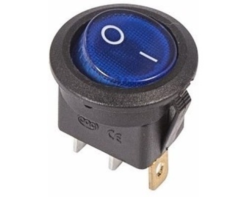 [Rexant Кнопки, тумблеры, клавишные выключатели] Rexant 36-2571 Выключатель клавишный круглый 250V 6А (3с) ON-OFF синий  с подсветкой  