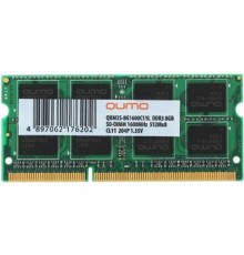 QUMO DDR3 SODIMM 8GB QUM3S-8G1600C11L PC3-12800, 1600MHz, 1.35V OEM/RTL