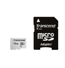 Micro SecureDigital 16Gb Transcend  TS16GUSD300S-A {MicroSDHC Class 10 UHS-I, SD adapter}