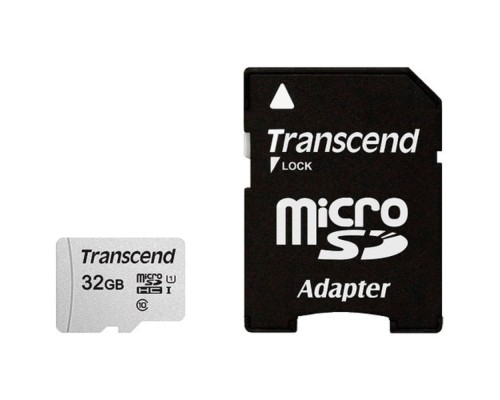 [Карта памяти ] Micro SecureDigital 32Gb Transcend TS32GUSD300S-A {MicroSDHC Class 10 UHS-I, SD adapter}