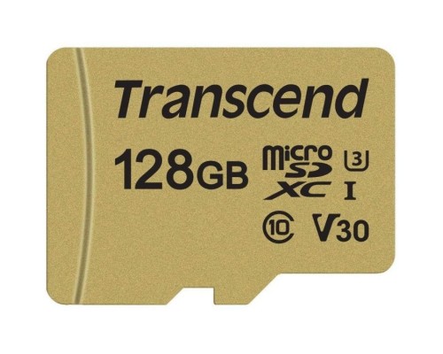 [Карта памяти ] Micro SecureDigital 128Gb Transcend Class 10 TS128GUSD500S {MicroSDXC Class 10 UHS-I U3, SD adapter}