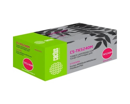 [расходные материалы] CACTUS TK-5240M Тонер-картридж  для Kyocera Ecosys M5526cdn/M5526cdw/P5026cdn/P5026cdw, пурпурный (3000стр.)