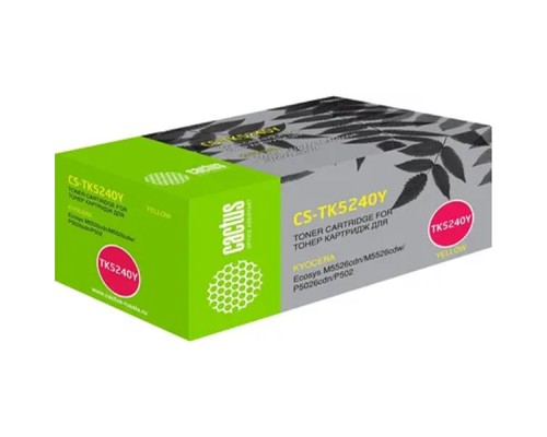 [расходные материалы] CACTUS TK-5240Y Тонер-картридж  для Kyocera Ecosys M5526cdn/M5526cdw/P5026cdn/P5026cdw, жёлтый (3000стр.)