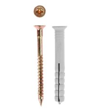 Дюбель-гвоздь полипропиленовый, потайный бортик, 6 x 60 мм, 1400 шт, ЗУБР Мастер 4-301340-06-060