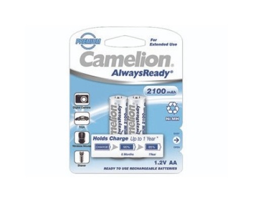 [Аккумулятор] Camelion  AA- 2100mAh Ni-Mh Always Ready BL-2 (NH-AA2100ARBP2, аккумулятор, 1.2В) (2 шт. в уп-ке) 
