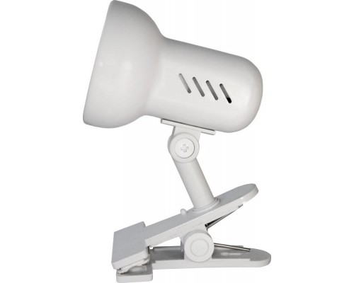 [Camelion Настольные светильники] Camelion H-035 С01 белый (Светильник прищепка, метал.,220В, 40Вт)