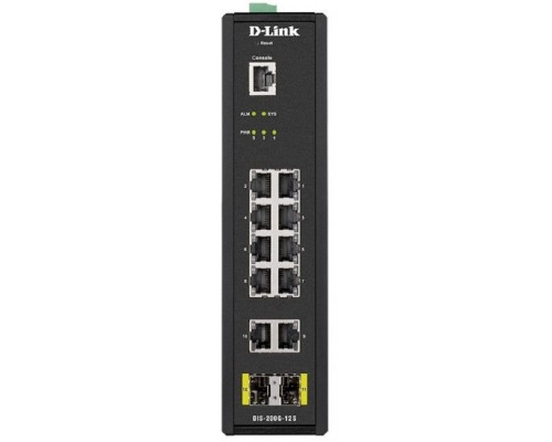 [Сетевое оборудование] D-Link DIS-200G-12S/A1A PROJ Промышленный управляемый коммутатор 2 уровня с 10 портами 10/100/1000Base-T и 2 портами 1000Base-X SFP
