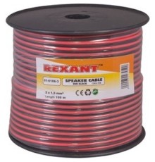 Rexant (01-6106-3) Кабель акустический, 2х1.50 мм2, красно-черный, 100 м.  