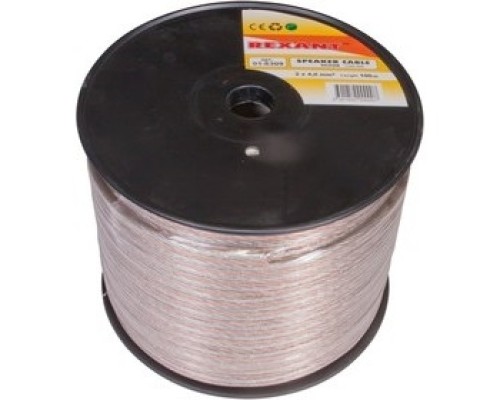 [Акустический кабель] Rexant 01-6309 Кабель акустический, 2х4.00 мм2, прозрачный SILICON, 100 м.  