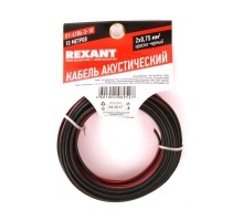 Rexant 01-6104-3-10  Кабель акустический, ШВПМ 2х0.75 мм2, красно-черный, 10 м.  