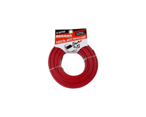 [Акустический кабель] Rexant 01-6106-3-20 Кабель акустический, 2х1.50 мм2, красно-черный, 20 м. 