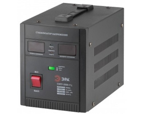 [ЭРА Стабилизаторы напряжения] ЭРА Б0035296 СНПТ-2000-РЦ Стабилизатор напряжения переносной, ц.д., 100-260В/220В, 2000ВА