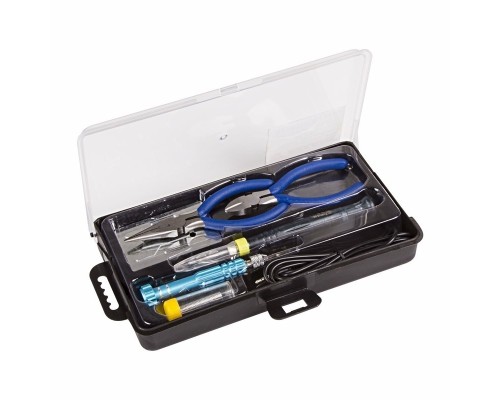 [Паяльные лампы (Автомобильные)] REXANT (12-0168) Набор для пайки  (USB-паяльник 8Вт, кусачки, тонкогубцы, подставка, припой, отвертка)  