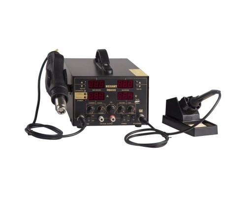 [Паяльные лампы (Автомобильные)] Rexant 12-0729 Паяльная станция (паяльник + термофен + источник питания)  3 в 1 100-480°С (R5000) 