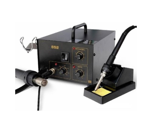 [Паяльные лампы (Автомобильные)] REXANT (12-0723) Паяльная станция (паяльник + термофен) 150-500°С (R852) 