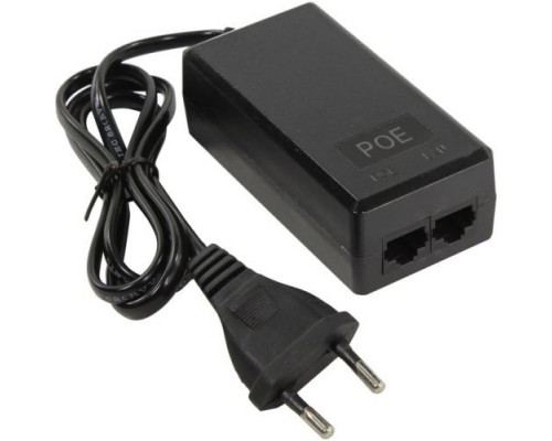 [переходник] ORIENT SAP-C48POE 1A, PoE инжектор питания 48 Вт, AC 100-240V/ DC 48V, 1.0A, вход: RJ45 LAN 10/100, выход: RJ45 PoE тип B (4/5+,7/8-), совместим с оборудованием PoE IEEE 802.3af, (30672)