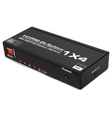 ORIENT HSP0104HL-2.0, HDMI 4K Splitter 1->4, HDMI 2.0/3D, UHDTV 4K/ 60Hz (3840x2160)/HDTV1080p, HDCP2.2, внешний БП 5В/2.0А, метал.корпус (30680)
