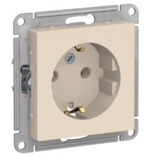 Systeme electric ATN000245 ATLASDESIGN РОЗЕТКА с заземлением со шторками, 16А, механизм, БЕЖЕВЫЙ