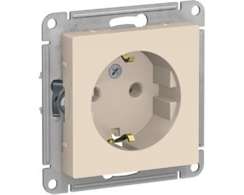 [SE Розетки и выключатели AtlasDesign] Systeme electric ATN000245 ATLASDESIGN РОЗЕТКА с заземлением со шторками, 16А, механизм, БЕЖЕВЫЙ