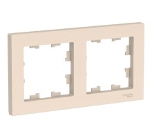 Systeme electric ATN000202 ATLASDESIGN 2-постовая РАМКА, универсальная, БЕЖЕВЫЙ