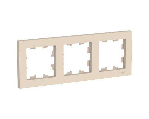 [SE Розетки и выключатели AtlasDesign] Systeme electric ATN000203 ATLASDESIGN 3-постовая РАМКА, универсальная, БЕЖЕВЫЙ