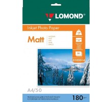 LOMOND 0102014 Матовая бумага 1х A4, 180г/м2, 50 листов 