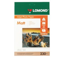 LOMOND 0102016 Матовая бумага 1х А4, 230г/м2, 50л