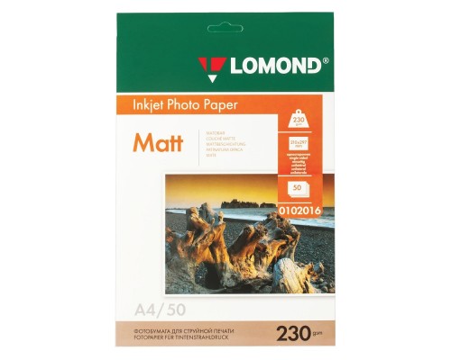 [Бумага] LOMOND 0102016 Матовая бумага 1х А4, 230г/м2, 50л