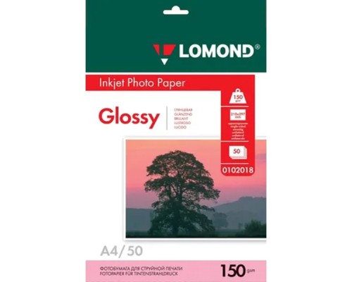 [Бумага] LOMOND 0102018 Глянцевая бумага 1х A4, 150г/м2 50 л. 