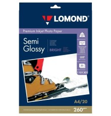 1103301  LOMOND  Полуглянцевая фотобумага A4, 260г/м2, 20 л. 