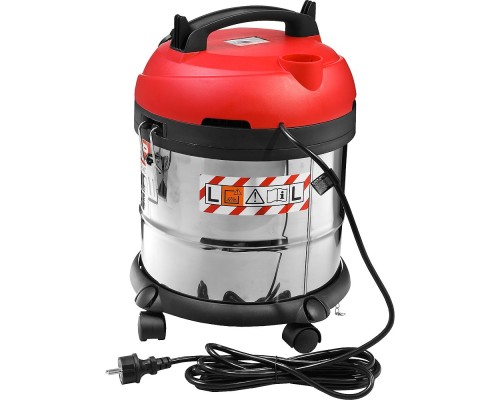 [Электроинструменты] ЗУБР Пылесос строительный [ПУ-20-1400 М3] { модель М3-20, 20 л, 1400 Вт, сухая и влажная уборка, корпус из нержавеющей стали, розетка до 2000Вт }