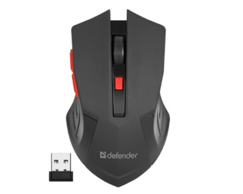 [Мышь] Defender Accura MM-275 RED USB [52276] {Беспроводная оптическая мышь, 6 кнопок, 800-1600 dpi }