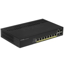 ZYXEL GS1920-8HPV2-EU0101F Гибридный Smart PoE+ коммутатор NebulaFlex GS1920-8HPv2, 8xGE PoE+, 2xCombo (SFP/RJ-45), бесшумный, бюджет PoE 130 Вт, автономное/облачное управление