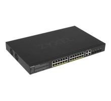 ZYXEL GS192024HPV2-EU0101F Гибридный Smart PoE+ коммутатор NebulaFlex GS1920-24HPv2, 24xGE PoE+, 4xCombo (SFP/RJ-45), бюджет PoE 375 Вт, автономное/облачное управление
