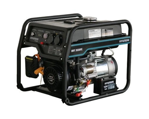 [Электростанции, Генераторы, Блоки автоматики] HYUNDAI [HHY 3020FE] Генератор бензиновый { Запуск ручной/электро, 3,1 кВт/ nom 2,8кВт, 230В/50Гц, IC210, 4-х такт, 7,0 л.с., 208 см3, Вес 49 кг  }
