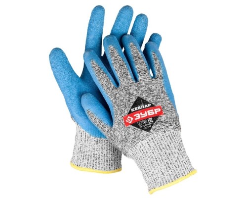 [Перчатки] Перчатки ЗУБР для защиты от порезов, с рельефным латексным покрытием, размер S (7) [11277-S]