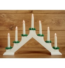 Neon-night 501-081 Новогодняя горка 7 свечек, цвет корпуса: Белый, цвет свечения: ТЕПЛЫЙ БЕЛЫЙ