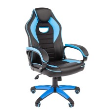 Офисное кресло Chairman   game 16 Россия экопремиум черный/голубой (7024556)