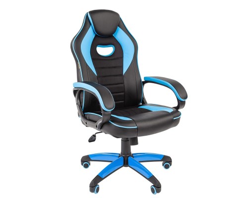 [Офисные кресла] Офисное кресло Chairman   game 16 Россия экопремиум черный/голубой (7024556)