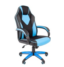 Офисное кресло Chairman   game 17 Россия экопремиум черный/голубой (7024559)