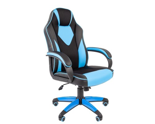 [Офисные кресла] Офисное кресло Chairman   game 17 Россия экопремиум черный/голубой (7024559)