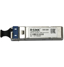 D-Link 330R/10KM/A1A WDM SFP-трансивер с 1 портом 1000Base-BX-U (Tx:1310 нм, Rx:1550 нм) для одномодового оптического кабеля (до 10 км, разъем Simplex LC)