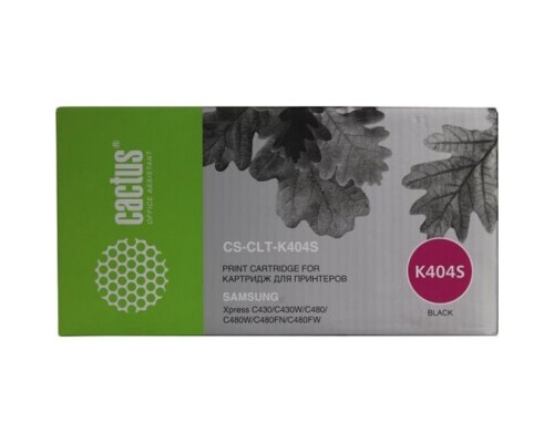 [расходные материалы] Cactus CLT-K404S Картридж (CS-CLT-K404S) для Samsung Xpress SL-C430/C430W/C480/C480W/C480FW (1500стр.) чёрный, с чипом