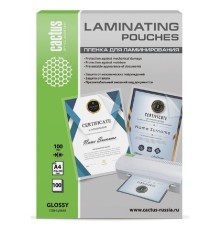 Cactus Пленка для ламинирования 100мкм A4 (100шт) глянцевая 216 x 303мм (CS-LPGA4100100)