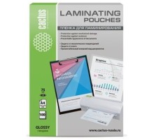 Cactus Пленка для ламинирования 75мкм A4 (100шт) глянцевая 216 x 303мм [CS-LPGA475100]