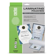 Cactus Пленка для ламинирования 100мкм A4 (25шт) глянцевая 216 x 303мм [CS-LPGA410025]