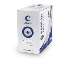 Cabeus UTP-4P-Cat.5e-SOLID-GY Кабель витая пара UTP (U/UTP), категория 5e, 4 пары 0,51мм (24 AWG), одножильный, серый (305 м), системная гарантия 25 лет.